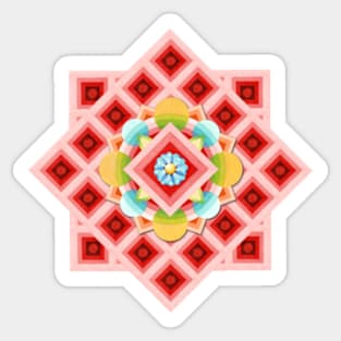 Red Ombre Geometric Sticker